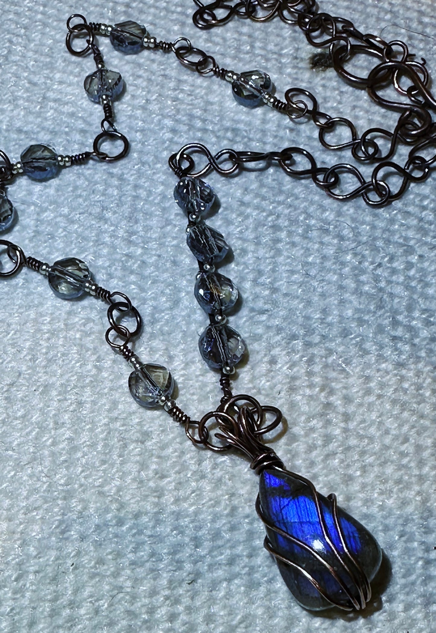 Stunning Blue Labradorite Statement Necklace