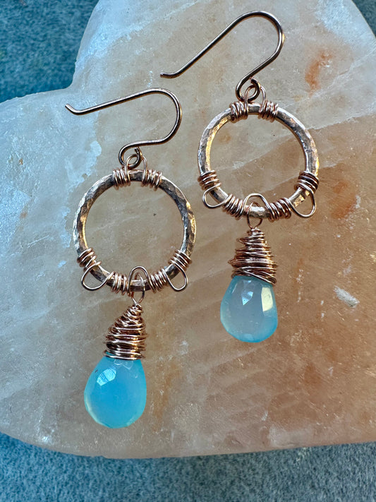 Blue Chalcedony Earrings