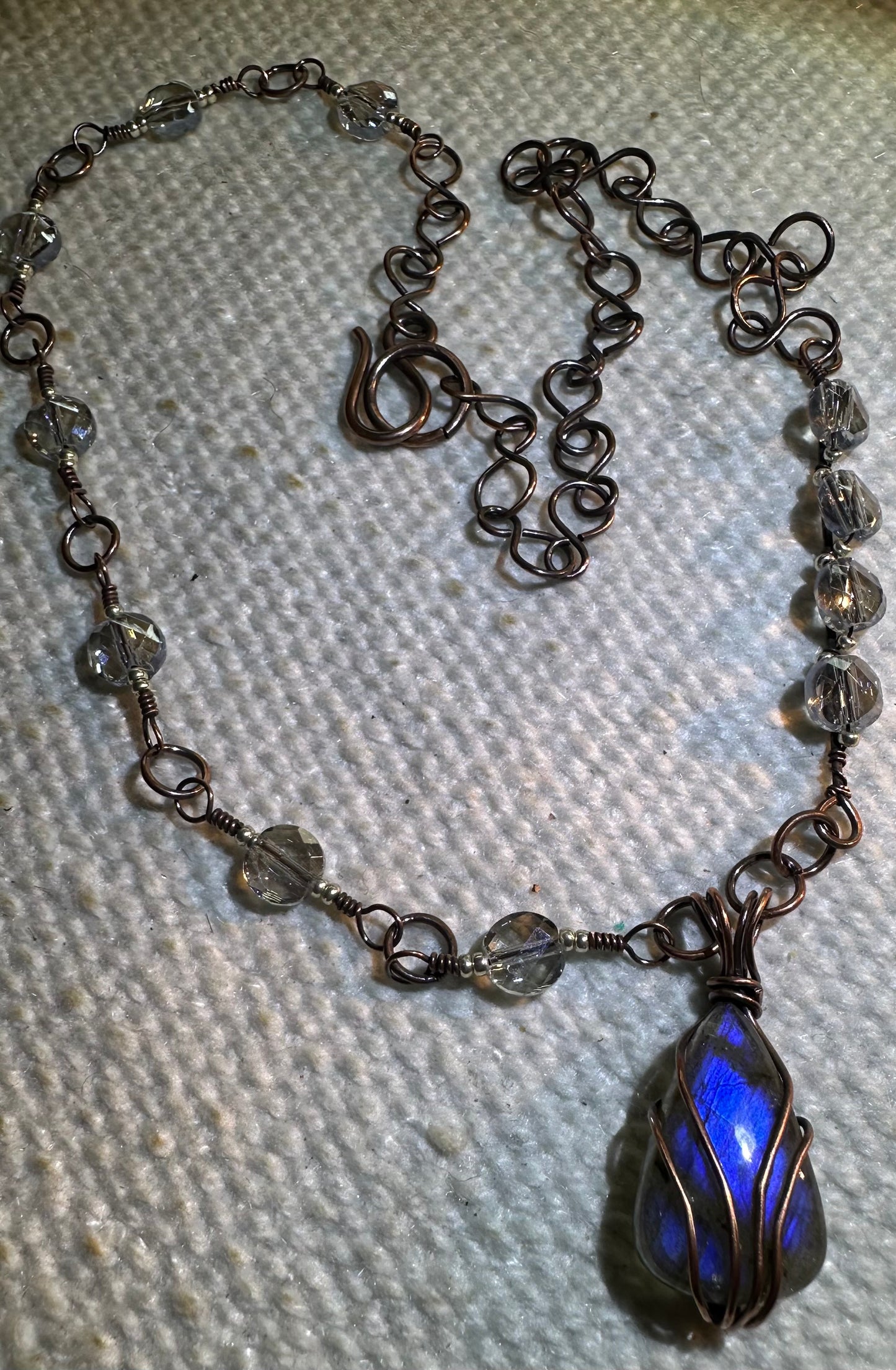 Stunning Blue Labradorite Statement Necklace