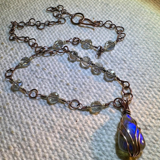 Stunning Blue Labradorite Statement Necklace