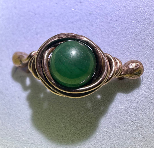 Aventurine Copper Ring