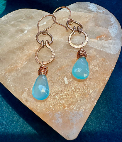 Blue chalcedony earrings