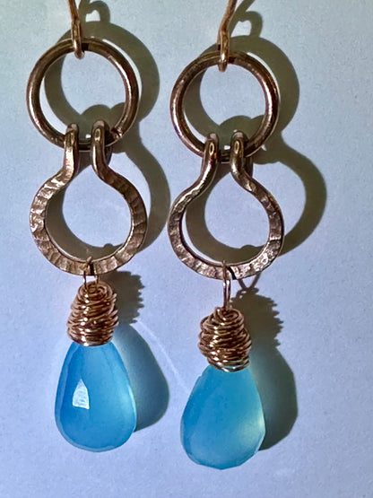 Blue chalcedony earrings